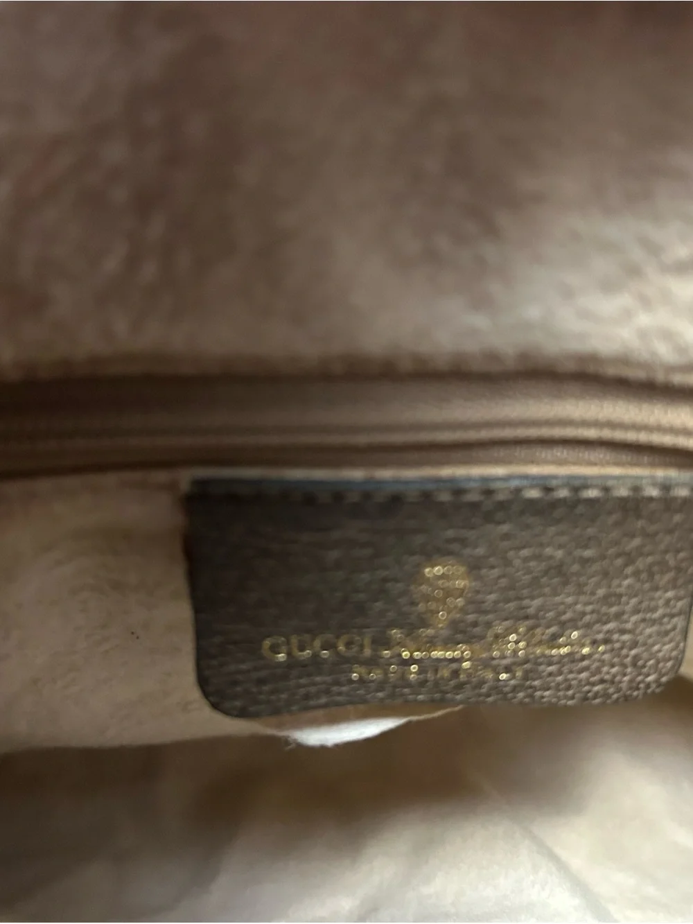 Gucci Beige Brown Monogram Canvas Backpack with Green-Red Web